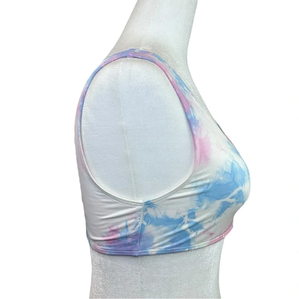 Frankies Bikinis - NWT, ‘Twenty Five’ Bikini Top, Funfetti Tie-Dye - Pink Large